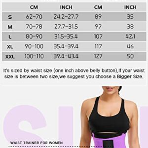 KOOCHY Waist Trainer Belt for Women-Waist Cincher Trimmer Weight Loss Belt-Tummy Control Slimming Body Shaper Belt (Z1-Purple, Small)