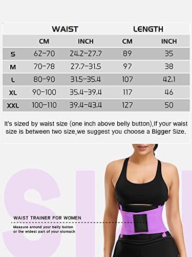 KOOCHY Waist Trainer Belt for Women-Waist Cincher Trimmer Weight Loss Belt-Tummy Control Slimming Body Shaper Belt (Z1-Purple, Small)