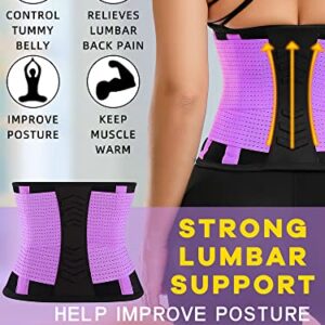 KOOCHY Waist Trainer Belt for Women-Waist Cincher Trimmer Weight Loss Belt-Tummy Control Slimming Body Shaper Belt (Z1-Purple, Small)