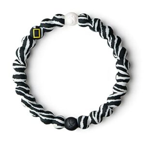 lokai silicone beaded bracelet for women & men, national geographic collection - zebra striped, (extra large, 7.5 inch circumference) - silicone bracelet slides-on, comfortable fit