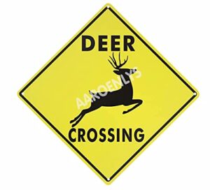 aaroenlys metal tin sign deer xing crossing farm organic country yard sign aluminum street sign for indoor outdoor home decor wall decoration 12x12 inch