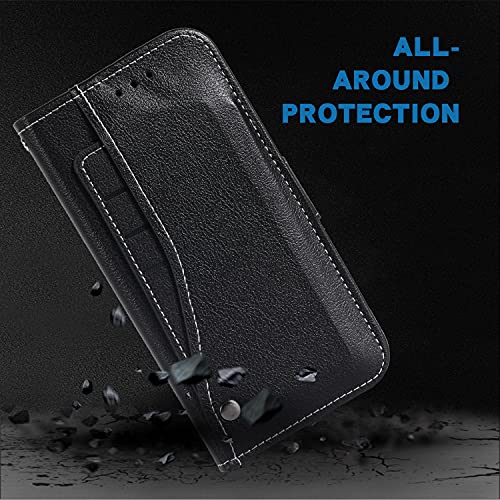 Asuwish Compatible with LG V60 ThinQ V60ThinQ 5G G9 Thin Q Wallet Case Wrist Strap Lanyard Leather Flip Card Holder Stand Cell Accessories Phone Cover for LGV60 V 60 60ThinQ 60V Women Men Black