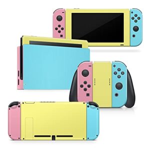 tacky design solid classic pastel skin compatible with nintendo switch, colorwave vinyl 3m styicker color blocking full cover