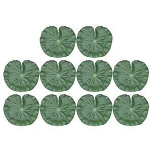 pretyzoom 10pcs artificial lily pads simulation foam lotus leaf floating lily pads for fish tank pond pool decor (15cm)