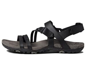 merrell sandspur rose convert sandals for women - textile lining with slingback design, hook-loop closure, and rubber outsoleblack 7 m