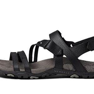 Merrell Sandspur Rose Convert Sandals for Women - Textile Lining with Slingback Design, Hook-Loop Closure, and Rubber OutsoleBlack 7 M