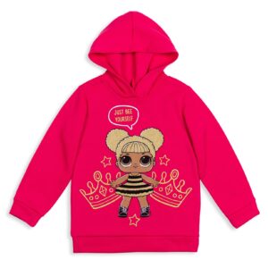 l.o.l. surprise! queen bee big girls fleece pullover hoodie pink 10-12