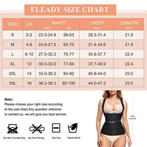 Eleady Waist Trainer Vest for Women Corset Trimmer Belt Slimming Body Shaper Tummy Control Cincher Workout Girdle (Black, Medium)