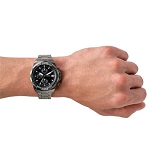 Fossil Men's Bronson Quartz Stainless Steel Chronograph Watch, Color: Smoke (Model: FS5852)