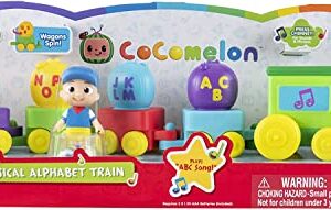 CoComelon Musical Alphabet Train with JJ-Features Alphabet Train with Music,Sounds & Phrases-4 Alphabet Wagons,1 JJ Conductor Figure-Plays Clips of ‘ABC Song’-Toys for Kids and Preschoolers