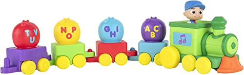 CoComelon Musical Alphabet Train with JJ-Features Alphabet Train with Music,Sounds & Phrases-4 Alphabet Wagons,1 JJ Conductor Figure-Plays Clips of ‘ABC Song’-Toys for Kids and Preschoolers