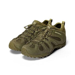 Merrell Men's Cham 8 Stretch Tactical Industrial Shoe, Dark Olive, 12