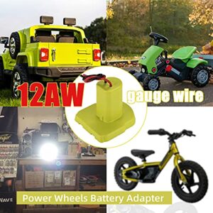 Power Wheels Adapter for Ryobi 18V P108 P107 P102 Battery Dock Power Connector Rc car Rc Truck 12 Gauge Robotics