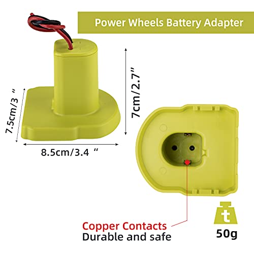 Power Wheels Adapter for Ryobi 18V P108 P107 P102 Battery Dock Power Connector Rc car Rc Truck 12 Gauge Robotics