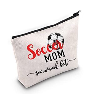 levlo soccer mom cosmetic bag soccer mom gifts soccer mom survival kit makeup zipper pouch bag for football coach soccer mom (soccer mom)