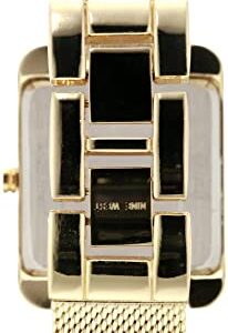 NINE WEST Women's Japanese Quartz Dress Watch with Stainless Steel Strap, Gold, 18 (Model: NW/2090CHGB)