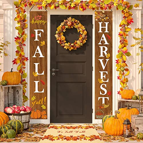 Indoor Doormat Welcome Mat, Thanksgiving It's Fall Y'all Pumpkin Maple Leaf Orange Low Profile Floor Mat Non Slip Front Doormat Rugs for Entryway,Patio,High Traffic Areas, 16"x24"