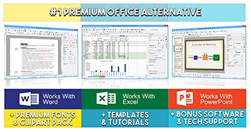 Office Suite 2023 Home & Student Premium | Open Word Processor, Spreadsheet, Presentation, Accounting, and Professional Software for Mac & Windows PC