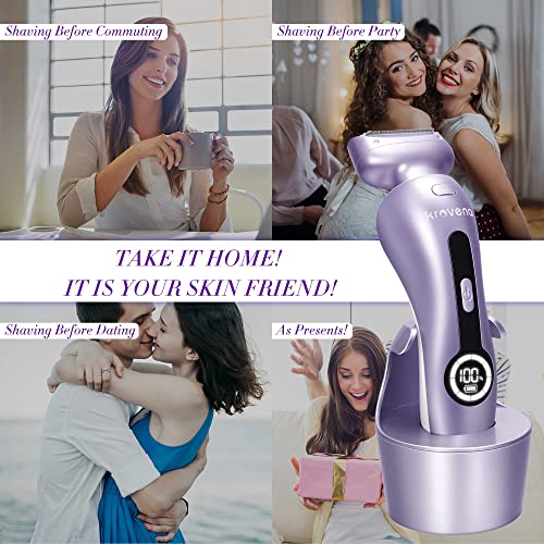 Electric Shaver for Women Best Electric Razor for Womens Bikini Legs Underarm Public Hairs Rechargeable Trimmer with Detachable Head Cordless Wet Dry Use