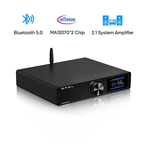 SMSL AO200 Digital Power Amplifier MA12070×2 Chip 150W×150W USB/XLR/RCA Input 2 Channel HiFi Desktop Amp with Remote Control for Subwoofer/Passive Speaker