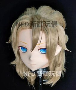 kuku comic resin bjd cosplay albedo genshin full head kigurumi doll mask (full head)