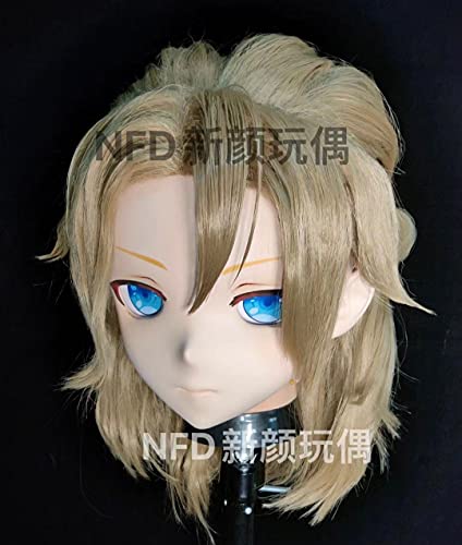 KuKu Comic Resin BJD Cosplay Albedo Genshin Full Head Kigurumi Doll Mask (full head)