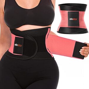 ellostar women's waist trainer: sweat band for belly fat, tummy control, back support, workout shapewear, weight loss aid x-large, pink
