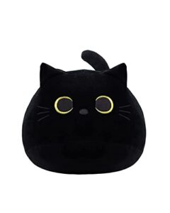 ibccly black cat plush toy 16'' black cat pillow,soft plush doll cat plushie cat pillow,stuffed animal soft plush pillow baby plush toys cat shape design sofa pillow decoration doll (b)
