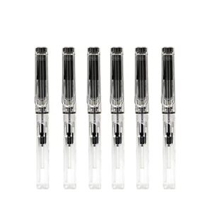 Lanxivi Yongsheng Calligraphy Fountain Pen Set Transparent Clear, 6 Assorted Tip Sizes for Art Drawing and Writing Signature