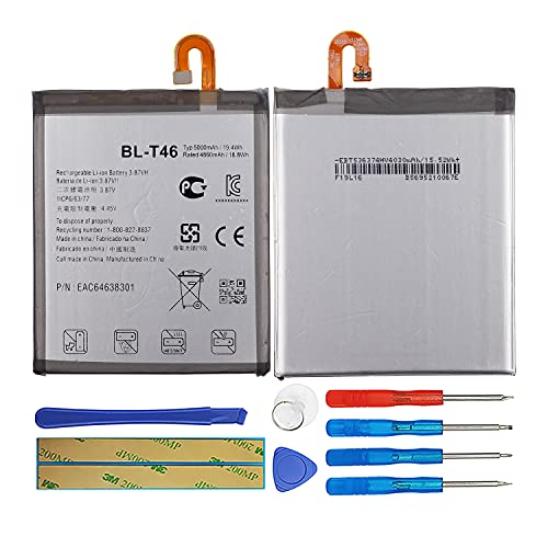 Duotipa BL-T46 Battery Compatible with LG V60 ThinQ 5G LM-V600 with Repair Tool Kit