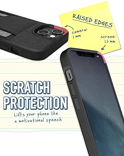 Smartish iPhone 13 Wallet Case - Wallet Slayer Vol. 2 [Slim + Protective] Credit Card Holder with Kickstand - Black Tie Affair