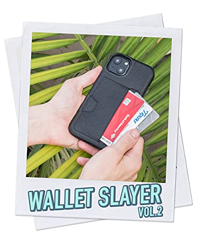 Smartish iPhone 13 Wallet Case - Wallet Slayer Vol. 2 [Slim + Protective] Credit Card Holder with Kickstand - Black Tie Affair