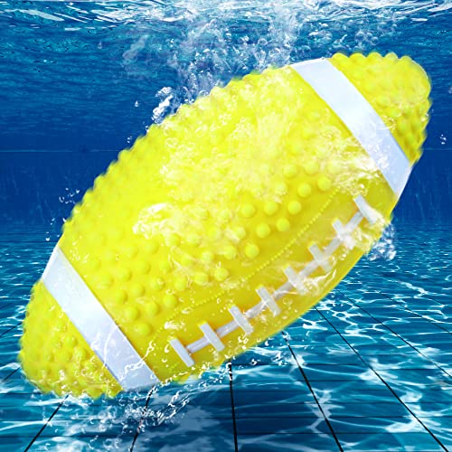 Hiboom Swimming Pool Football, Water Footballs for Pool for Under Water Passing, Dribbling, Beach Football Waterproof, Pool Water Diving Game Toys for Teens Adults, Ball Fills with Water (Yellow)