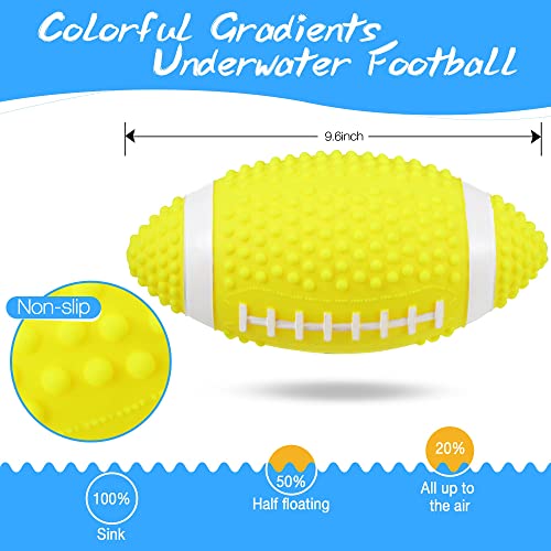 Hiboom Swimming Pool Football, Water Footballs for Pool for Under Water Passing, Dribbling, Beach Football Waterproof, Pool Water Diving Game Toys for Teens Adults, Ball Fills with Water (Yellow)