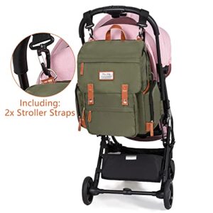 Diaper Bag Backpack Frank Mully Large Multifunction Travel Baby Bag for Mom Dad Army Green