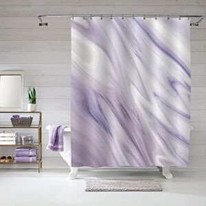mitovilla purple marble shower curtain set, abstract fabric curtain for bathroom decor, modern standard curtain for bathtub, lavender washable , 72 x 72