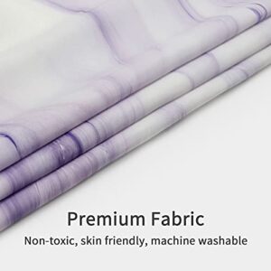 MitoVilla Purple Marble Shower Curtain Set, Abstract Fabric Curtain for Bathroom Decor, Modern Standard Curtain for Bathtub, Lavender Washable , 72 x 72