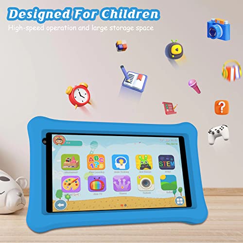 Kids Tablet, 7 inch Androrid 11 Toddler Tablet for Kids 2GB RAM 32GB ROM Tablets, Google Certificated, Bluetooth, WiFi, Dual Camera, Parental Control Tablet with Case, Tablet for Learning, Games- Blue
