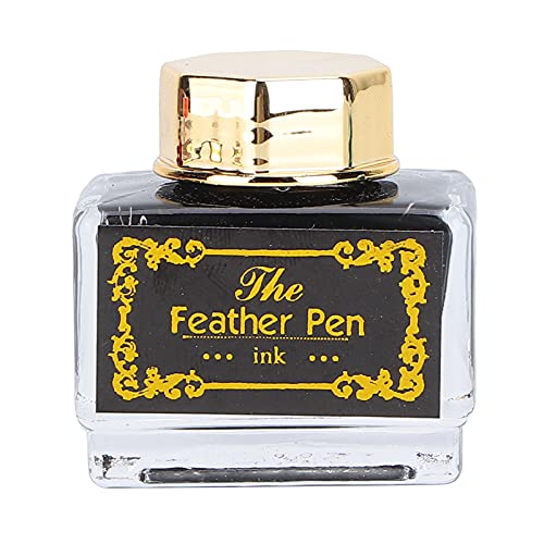 Tnfeeon Feather Pen, Vintage Feather Calligraphy Pen Quill Pen Set Student Writing Stationery with Ink Sac Romantic Valentine(navy blue)