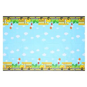 nuobesty school bus tablecovers welcome back to school tablecloth school bus party table runner decorative table cover