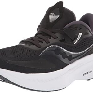 Saucony Women's Guide 15 Running Shoe, Black/White, 8