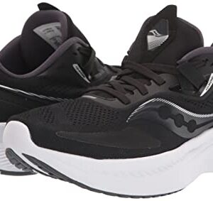 Saucony Women's Guide 15 Running Shoe, Black/White, 8