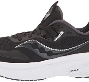 Saucony Women's Guide 15 Running Shoe, Black/White, 8