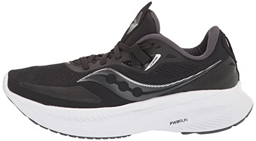 Saucony Women's Guide 15 Running Shoe, Black/White, 8