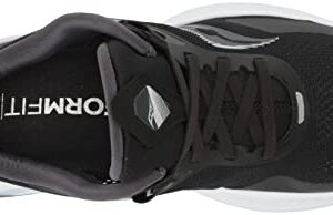 Saucony Women's Guide 15 Running Shoe, Black/White, 8