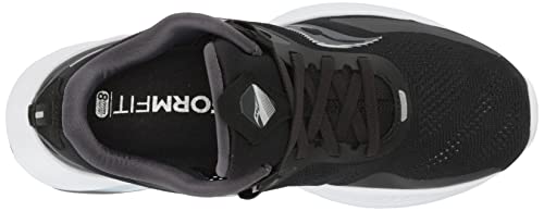 Saucony Women's Guide 15 Running Shoe, Black/White, 8