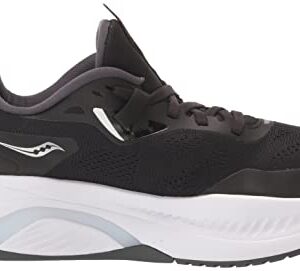 Saucony Women's Guide 15 Running Shoe, Black/White, 8