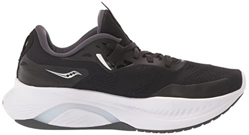 Saucony Women's Guide 15 Running Shoe, Black/White, 8