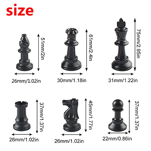 Andux Chess Game Set Chess Pieces and Rollable Board QPXQ-01 (Brown,42x42cm)