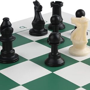 Andux Chess Game Set Chess Pieces and Rollable Board XQTZ-01 (Green,35x35cm)